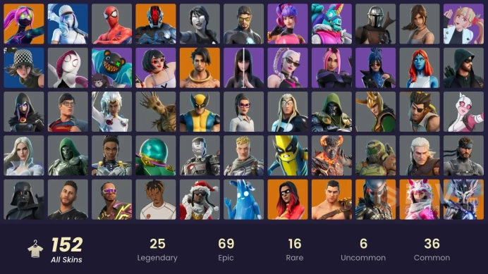 (PC PSN XBOX) 152 skins | Pitch Patroller | Joey | Vi | Predator | Snap | Kymera | Spectra Knight | The Ageless | Menace | Galaxia | Twyn | Pete