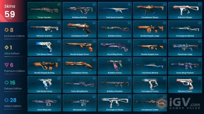 64EU/TR Market&V25 ACT6 Plat III &Prime//2.0 Karambit-Mystbloom Kunai-Xerofang Knife-Prime/ChronoVoid/Prelude/ORA/Valiant Vandal-Recon/Gaia's PH