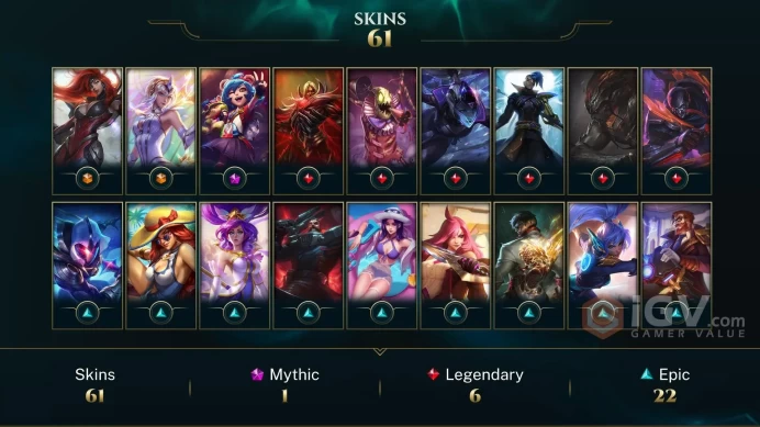 【TR 】Level 176    86 Champ/ 61 Skins   Full Access  High Quality Account  Instant Delivery️