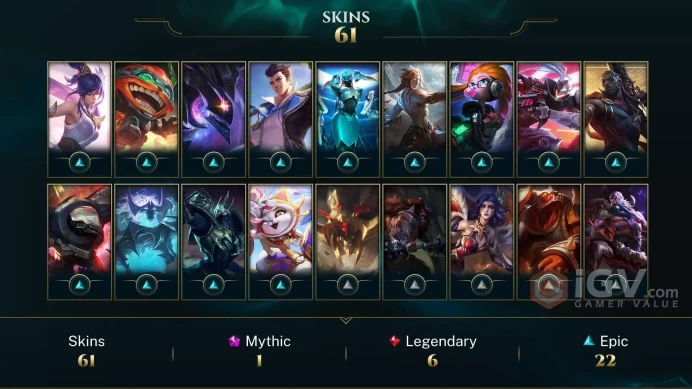 【TR 】Level 176    86 Champ/ 61 Skins   Full Access  High Quality Account  Instant Delivery️
