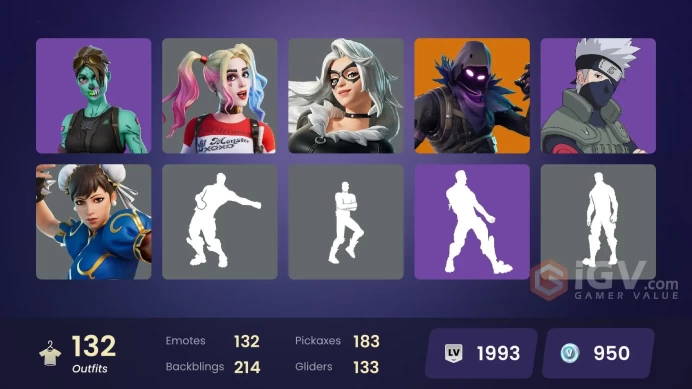 [Code 9688] [PC] 132 skins | Sultura | Naruto Uzumaki | Ravage | Raven | Inferno | Emperor Palpatine | Poe Dameron | Apprentice Evie | Captain P