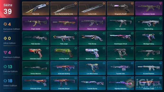 39 Skin // EU-TR // Reaver Vandal + Origin Vandal + Cryostasis Vandal + Oni Phantom + Singularity Sheriff + 3 Knife // FULL Access