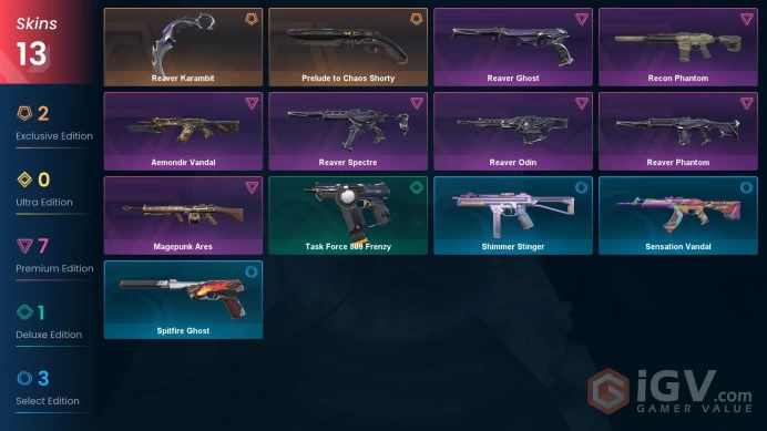 EU | Reaver Bundle EP 5 [Reaver Karambit, Reaver Ghost, Reaver Phantom, Reaver Spectre, Reaver Odin], Recon Phantom, Aemondir Vandal