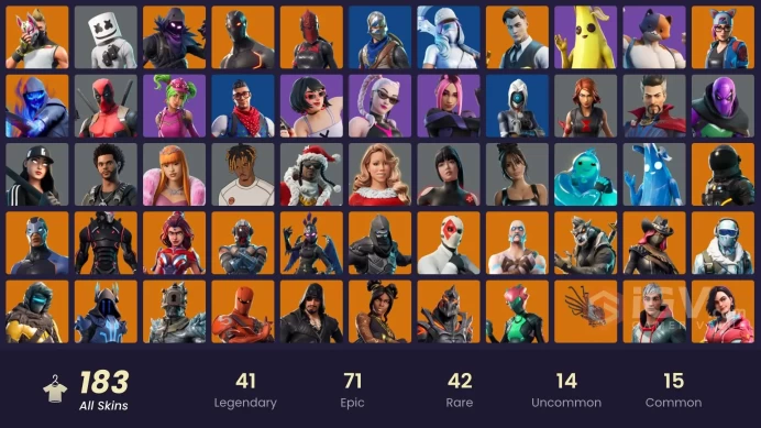 [ALL PLATFORMS]-182 Skin-Blue Squire-Merry Mint Axe-Royale Knight-Take The L-World Warrior-Omega-Black Widow-Championship Aura-FULL ACCESS-
