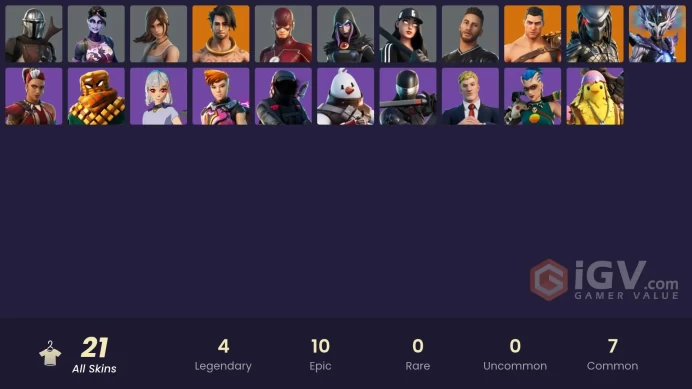  PC/PSN/XBOX  21 SKINS  Menace  Mandalorian  Raz  Spire Assassin  Predator  Lexa  400 VBUCKS  FI7vW 