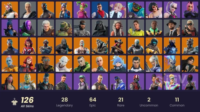 126 skins | Omega | Blue Team Leader | Cloud Striker | Subzero Cryptic | Vivi Chroma | Trilogy | Lina Scorch | Interceptor | Blue Striker