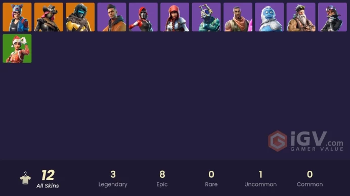 12 skins | Ride The Pony | Snowflake | Lynx | Calamity | Zenith | Maverick | DJ Yonder | Trog | Giddy-up | Sgt. Winter | The Ace | Powder