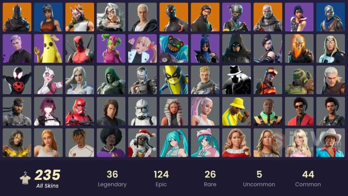 25 skins | Take The L | Blue Squire | Royale Knight | Ride The Pony | Snowflake | Gold Midas | Fade | Gear Specialist Maya | Calamity | Mira