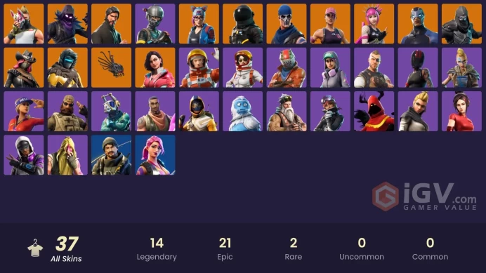 37 skins | The Reaper | Elite Agent | Take The L | Fresh | Ride The Pony | Raven | Drift | Rox | Carbide | Power Chord | Dark Voyager | Lynx