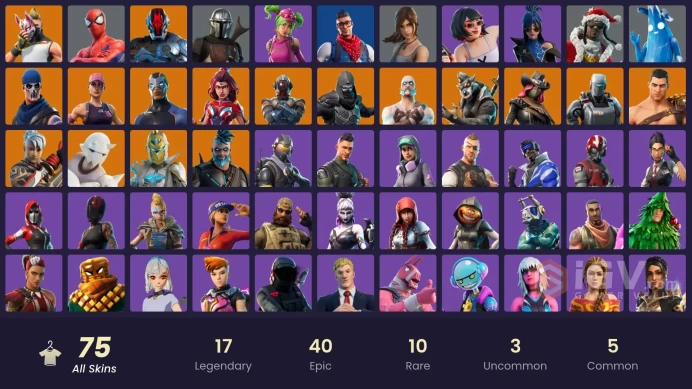 75 skins | Ride The Pony | Blue Team Leader | Prodigy | Blue Striker | Rogue Agent | Subzero Cryptic | Sultura | Carbon Commando | Drift