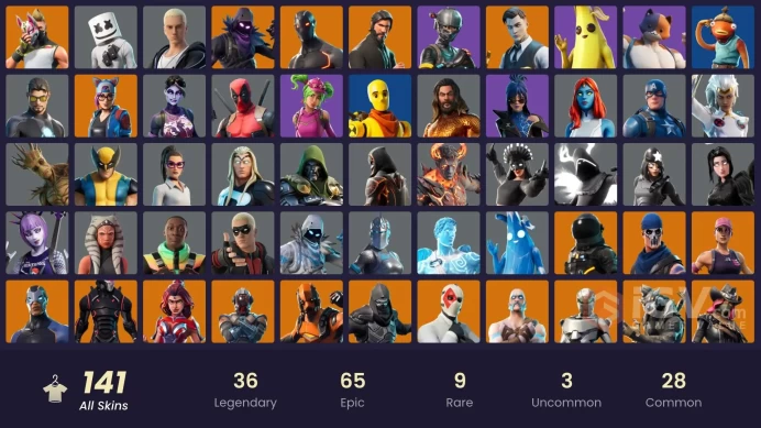 140 skins | Eon | The Reaper | Elite Agent | Take The L | Reaper | Ride The Pony | Gold Brutus | Omega (stage 5) | Gold Midas | Spike
