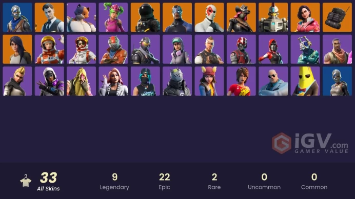 33 skins | Take The L | Blue Squire | Royale Knight | Ride The Pony | Snowflake | Rogue Agent | Catalyst | Rox | Carbide | Wild Card