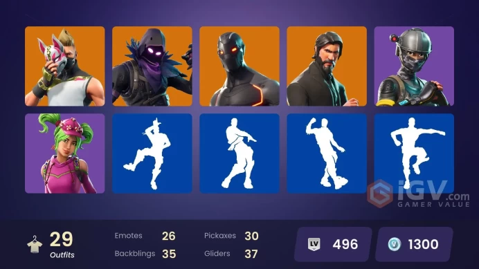 29 skins | The Reaper | Elite Agent | Take The L | Omega | Ride The Pony | Snowflake | Raven | Drift | Valor | Carbide | The Visitor