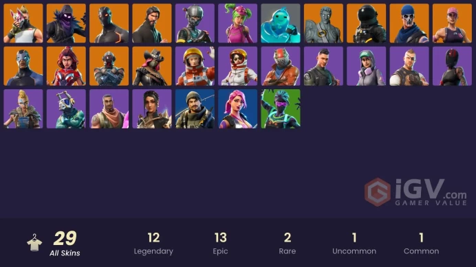 29 skins | The Reaper | Elite Agent | Take The L | Omega | Ride The Pony | Snowflake | Raven | Drift | Valor | Carbide | The Visitor