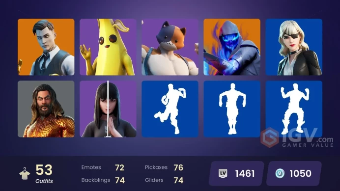 53 skins | Gold Brutus | Gold Midas | The Scientist | Hybrid | Catalyst | Rox | Fade | Fusion | Gear Specialist Maya | Torin | Eternal Knight