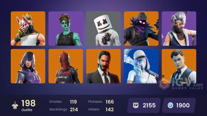 [PC/XBOX] 198 skins | OG STW | Glow | Blue Team Leader | Gold Meowscles | Gold Brutus | Gold Midas | Take The L | Merry Mint Axe | Y762
