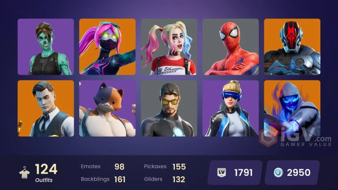 [PC] 124 skins | Neo Versa | Gold Midas | Tart Tycoon | Joey | Kymera | Mizuki | Omegarok | The Cube Queen | Snap | Torin | Cyclo | 2950 VB 