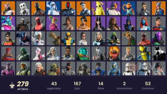 [Code 9700] [PC]279 skins | OG STW | WORLD CUP | Master Chief (Matte Black) | Gold Midas | Snake Eyes | Rogue Agent | Hybrid | The Ice King 