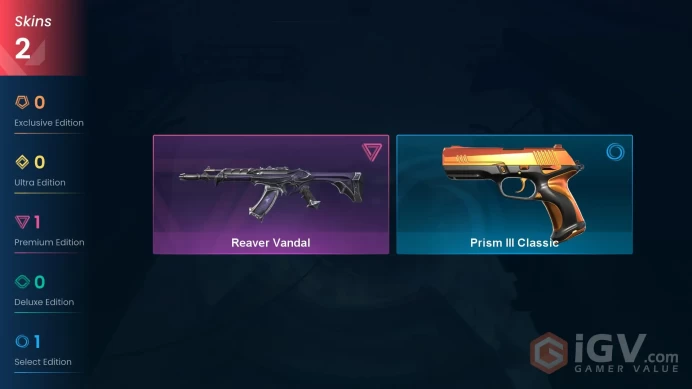 EU / 2 LUX SKINS (Reaver Vandal+Prism III Classic) / MAIL (FULL ACCESS)