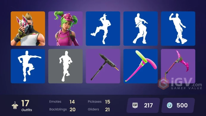17 skins | Take The L | Blue Team Leader | Blue Striker | Carbide | Valor | Dark Voyager | Drift | Redline | Mission Specialist | Rust Lord