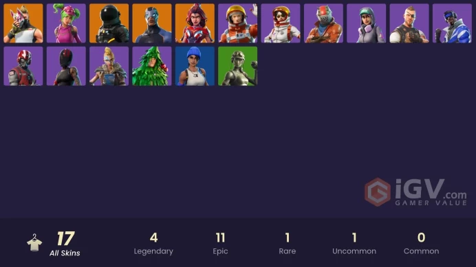 17 skins | Take The L | Blue Team Leader | Blue Striker | Carbide | Valor | Dark Voyager | Drift | Redline | Mission Specialist | Rust Lord