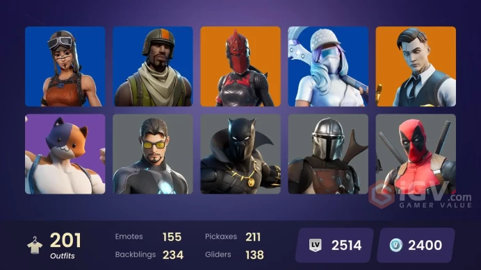 (PC PSN XBOX) 201 skins | Renegade Raider | Aerial Assault Trooper | Gold Midas | Cloud Striker | Pitch Patroller | Wild Card | Omegarok | Red K