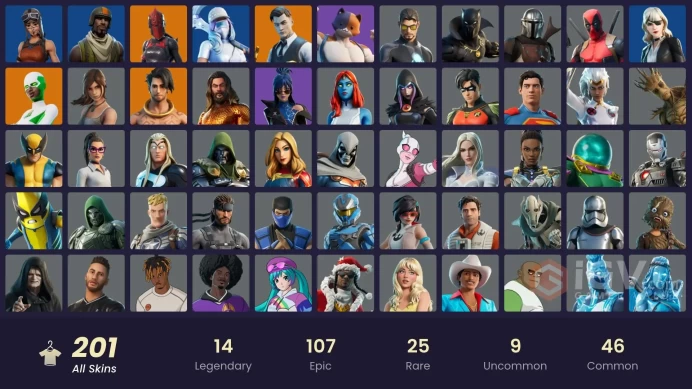 (PC PSN XBOX) 201 skins | Renegade Raider | Aerial Assault Trooper | Gold Midas | Cloud Striker | Pitch Patroller | Wild Card | Omegarok | Red K