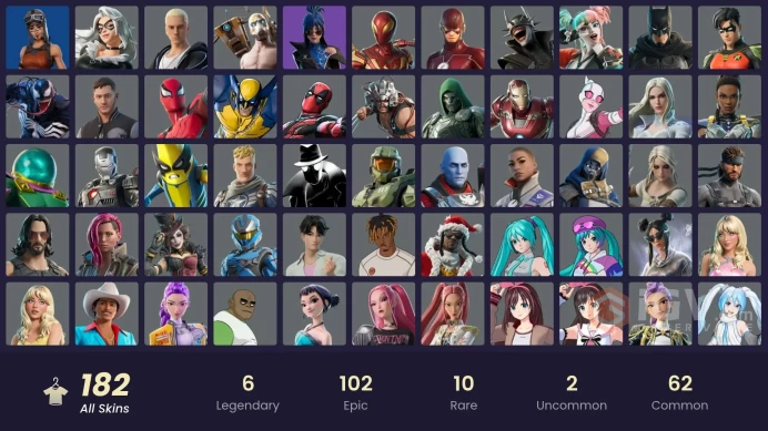(PC PSN XBOX) 180 skins | Renegade Raider | Master Chief | Subzero Cryptic | Fixer | Lina Scorch | Omegarok | Peter Griffin | Spectra Knight | P