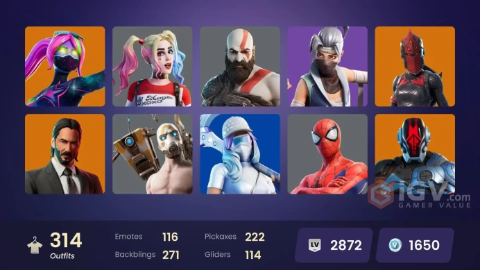 (PC PSN XBOX) 314 skins | LEVIATHAN AXE / 163 PURCHASED SKINS / OG STW | Kratos | Gold Meowscles | Gold Brutus | Gold TNTina | Master Chief (Mat