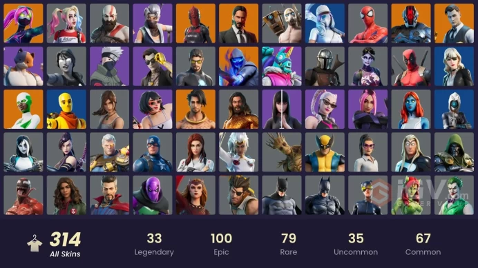 (PC PSN XBOX) 314 skins | LEVIATHAN AXE / 163 PURCHASED SKINS / OG STW | Kratos | Gold Meowscles | Gold Brutus | Gold TNTina | Master Chief (Mat