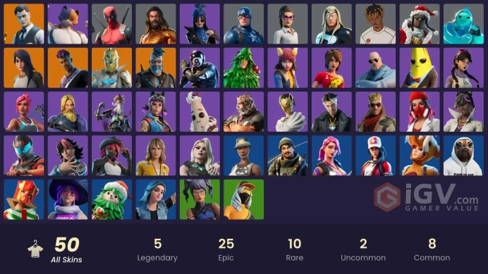 [Code 9710] [PC] 50 skins | Gold Midas | Shady Doggo | Omegarok | Fade | Gear Specialist Maya | Spectra Knight | Rippley vs Sludge | Deadpool | 
