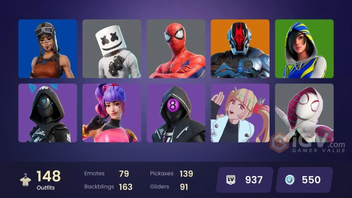 (PC PSN XBOX) 148 skins | Renegade Raider | Fashion Banshee | Vivi Chroma | Subzero Cryptic | Shady Doggo | Sultura | Fixer | Lina Scorch | FNCS