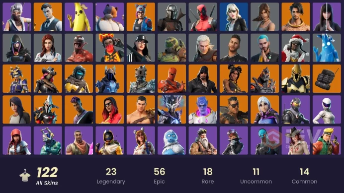 PC/PSN/Xbox/Nintendo 122 skins Leviathan Axe | Unchained Ramirez | Gold Brutus | Gold Midas | Pitch Patroller | Tart Tycoon | Rogue Agent | Hybr