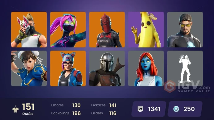 (PC PSN XBOX) 151 skins | Tiki Tackler | Ravage | Hybrid | The Ice King | Dire | Zenith | Luxe | Drift | Red Knight | Rox | Nezumi | Sentinel | 