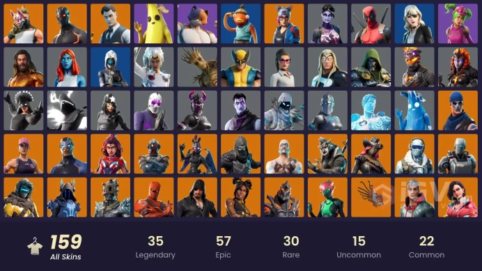 (PC PSN XBOX) 159 skins | OG STW | Gold Brutus | WORLD CUP | Gold Midas | Cloud Striker | Grind | Clutch | Tart Tycoon | Rogue Agent | Ravage | 