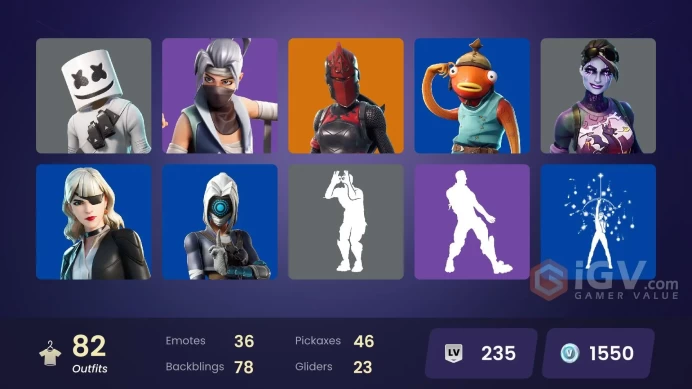 [ALL PLATFORMS]-82 Skin-110K V-BUCKS SPEND-Lace-Black Widow Outfit-Launch Day Lewis Hamilton-Marshmello-FULL ACCESS-