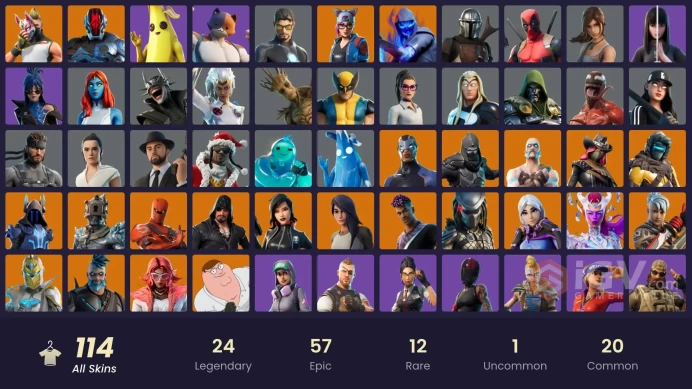 [PSN/XBOX/NIN/PC] 114 SKINS | TART TYCOON | HARBINGER ARMOR OMEGAROK | GOLD | STAGE 8 | STAGE 4 | FANCY PETER GRIFFIN (NO HAT) | STAGE 4 