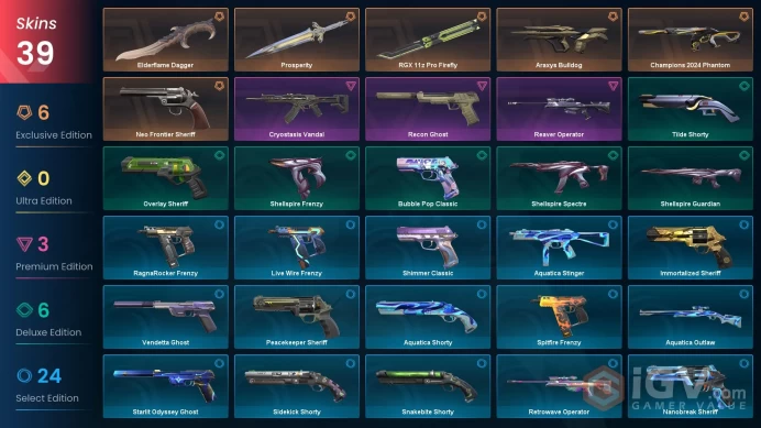 EU/TR | RGX 11z Pro Firefly, Prosperity, Champions 2024 Phantom, Neo Frontier Sheriff, Reaver Operator, Araxys Bulldog, Recon Ghost