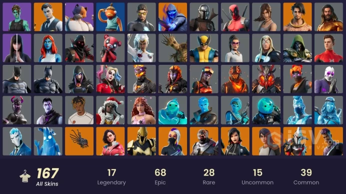[PSN/XBOX/NIN/PC] 165 SKINS | GOLD MIDAS | GOLD BRUTUS | GOLD MEOWSCLES | TART TYCOON | OVERCHARGED | MASKED FADE | GREY | WHITE | ORIGIN