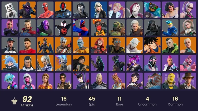 [PC] 92 skins | Ravage | Raven | The Imagined | Snap | The Ageless | Renzo the Destroyer | The Origin | Malik | The Foundation | Son Goku | Nezu
