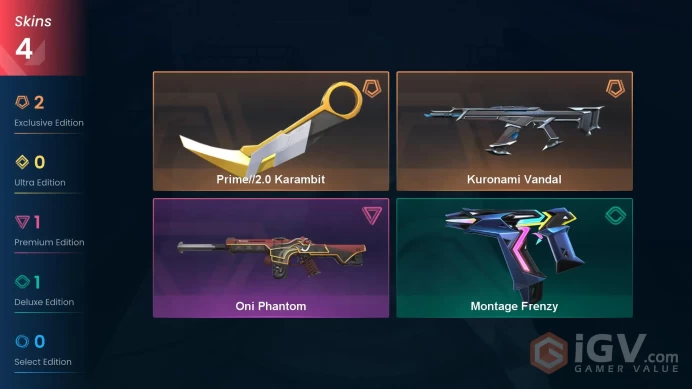 EU / 4 LUX SKINS (Kuronami Vandal+Oni Phantom) + 1 KNIFFE (Prime//2.0 Karambit) / MAIL (FULL ACCESS)