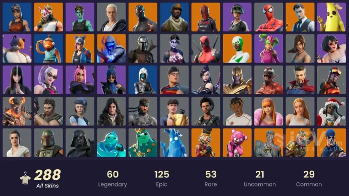FA | 287 skins | OG STW | Renegade Raider | Aerial Assault Trooper | Gold Brutus | Omega (stage 5) | WORLD CUP | Gold Midas | Trailblazer