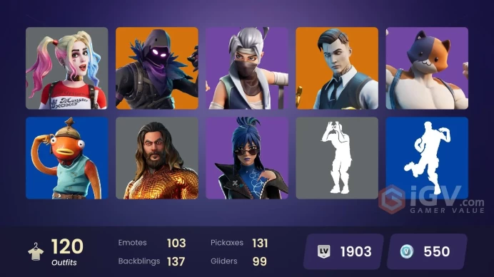 (PC PSN XBOX) 120 skins | 57 PURCHASED SKINS / CANDY AXE / HARLEY QUINN / Oro | Raven | Omegarok | The Imagined | Fade | Peter Griffin | Gear Sp