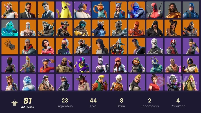 81 skins | Gold Meowscles | Gold Brutus | Gold Midas | Spike | The Scientist | Drift | Hybrid | The Ice King | The Prisoner | Catalyst | Rox