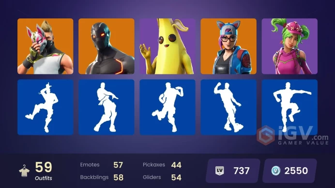 58 skins | Take The L | Omega (stage 5) | Grind | Clutch | Drift | Hybrid | The Ice King | The Prisoner | Catalyst | Rox | Valor | Carbide