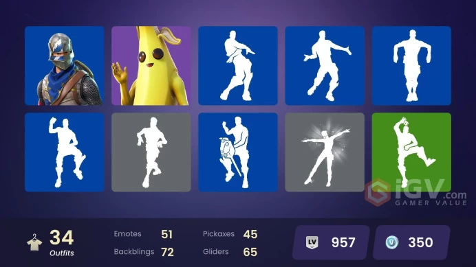 34 skins | Blue Squire | Royale Knight | Ride The Pony | Snowflake | Rogue Agent | Subzero Cryptic | Hybrid | Catalyst | Rox | Carbide