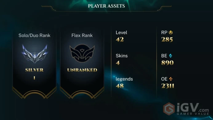 [EUW] | Silver I  | Champion 48   | SKIN4  | 1K BE   | Full Access | Instant Delivery |Unverified Email |U28