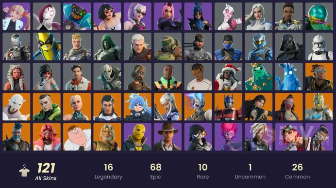 (PC PSN XBOX) 121 skins | The Ageless | Mizuki | Twyn | Omegarok | Snap | Zeus | Nezumi | Peter Griffin | Spectra Knight | Malik | Optimus Prime