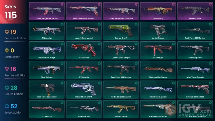 53EU/TR Market&V25ACT6 Gold II &Champions 2022 Sett-Gaia's Sett-Oni 2.0 Sett -RGX Sett-Prime Axe-Prime Karambit-Reaver/GP/Forsaken Vandal-Ion PH