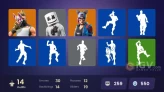 14 skins | Take The L | Tidy | Ride The Pony | Snowflake | Sentinel | Lynx | Drift | Zenith | Rox | Marshmello | Rust Lord | Bunker Jonesy